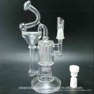 High Quality Clear Glass Water Pipe Oil Rig Outside Recycler Wholesale with 18.8mm Joint